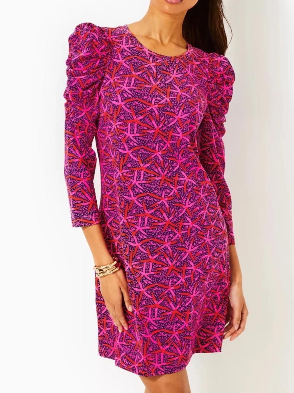 Lilly Pulitzer NEW Steffie Dress in Passion Fruit Pink Star Searching